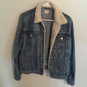 Gap Denim Jacket w Shearling Collar